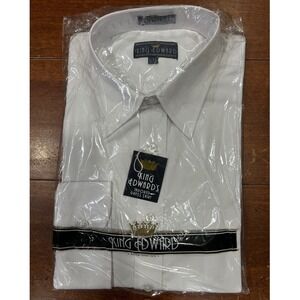 King Edward Tailored Dress Shirt Long Sleeve White Size 15x35
